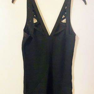 Black bebe bodycon bandage dress
